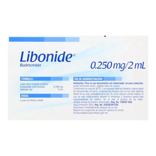 Comprar Libonide 0.250 Mg Suspensión Con 5 Frascos Ámpula