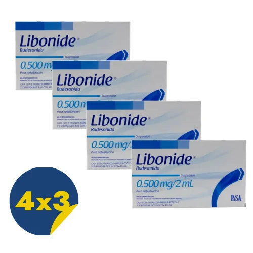 Comprar Libonide 0.500 Mg Suspensión Para Nebulización Con 5 Frascos Ámpula 2 Ml Pack 4x3