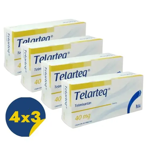 Comprar Telarteq 40 Mg Con 30 Tabletas Pack 4x3