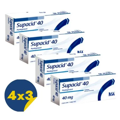 Comprar Supacid 40 Mg Con 7 Tabletas Duopack Pack 4x3