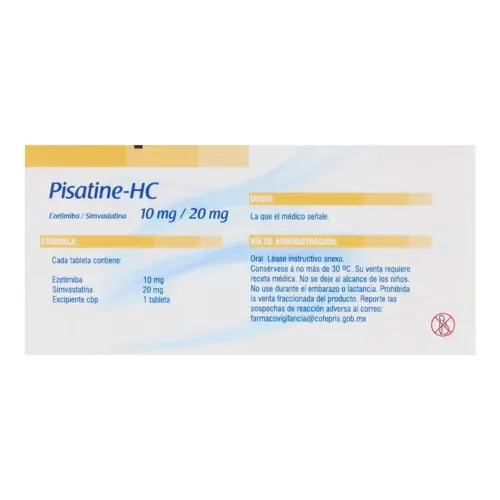 Comprar Pisatine Hc 10/20 Mg Con 28 Tabletas