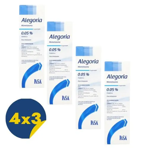 Comprar Alegoria Suspensión Pediátrica Para Inhalación 10 Ml 60 Dosis Pack 4x3