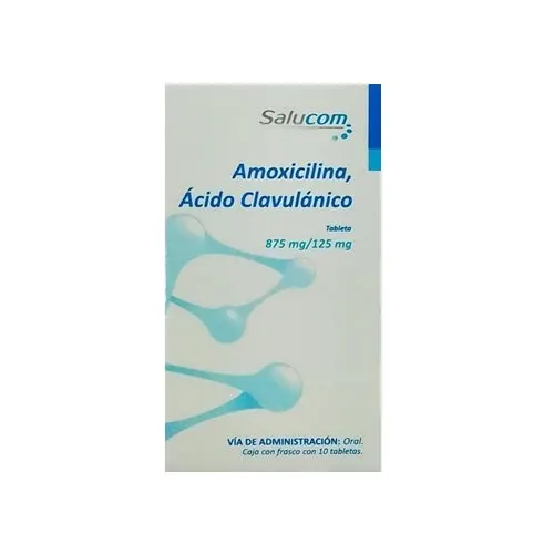 Amoxicilina, Ácido Clavulánico 875/125 Mg Con 10 Tabletas