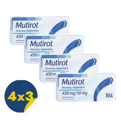 Comprar Mutirot 450/50 Mg Con 20 Tabletas Pack 4x3