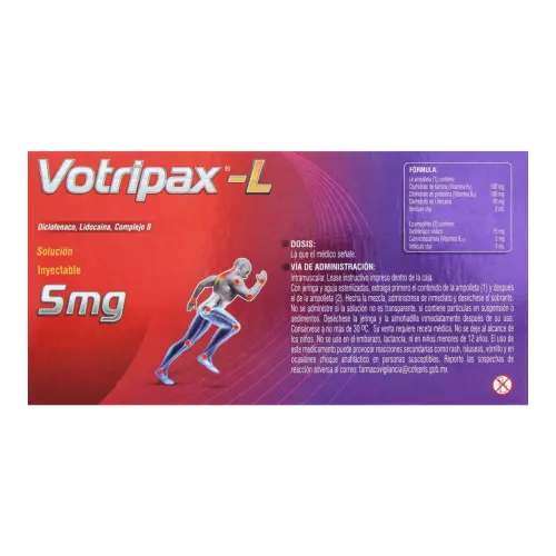 Comprar Votripax L 5 Mg Solución Inyectable Con 3 Ampolletas Y 3 Jeringas