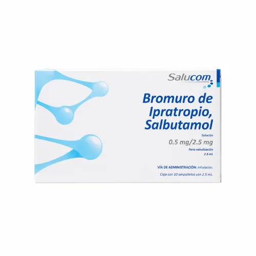 Bromuro De Ipratropio, Salbutamol 0.5/2.5 Mg Con 10 Ampolletas