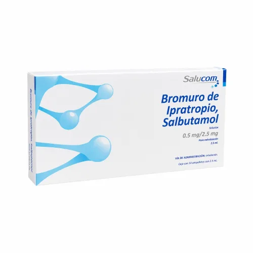 Bromuro De Ipratropio, Salbutamol 0.5/2.5 Mg Con 10 Ampolletas
