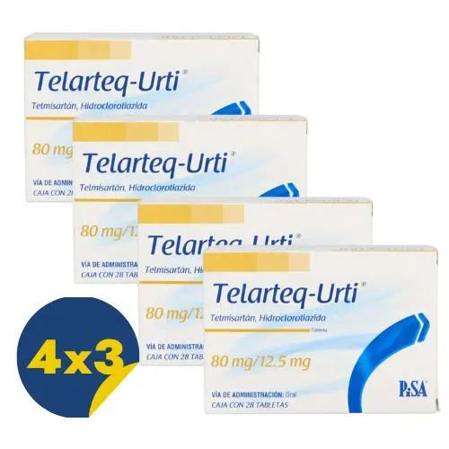 Comprar Telarteq-Urti 80/12.5 Mg Con 28 Tabletas Pack 4x3