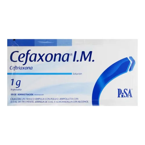 Cefaxona Im Ceftriaxona 1 G Solución Inyectable De 3.5 Ml Pack de 3