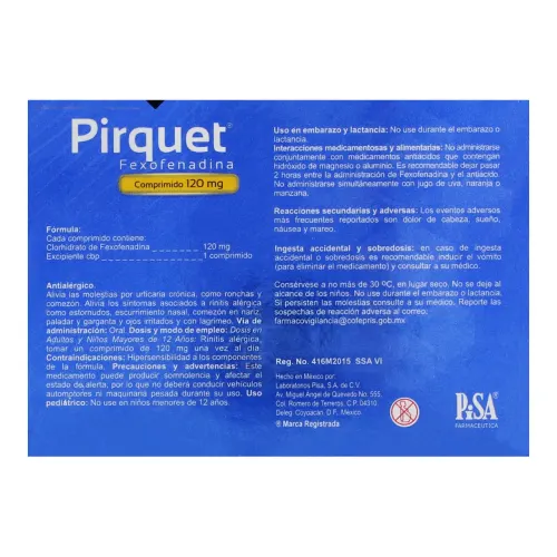 Comprar Pirquet 120 Mg Con 10 Comprimidos