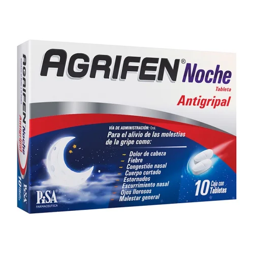 Agrifen Noche 500/5/4 Mg Con 10 Tabletas
