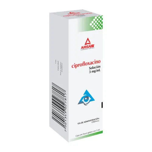 Ciprofloxacino 3 Mg/1Ml Solución Con 5 Ml