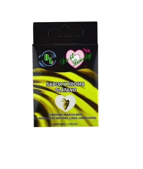 Dl Do It Lovely Condones Sabor Y Aroma Plátano Con 3 Piezas
