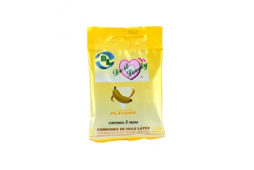 Comprar Dl Condones De Hule Látex Aroma Platano Con 3 Piezas