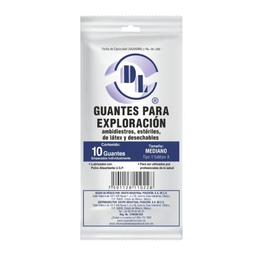 Dl Guantes Para Exploración Desechables De Látex Con 10 Piezas
