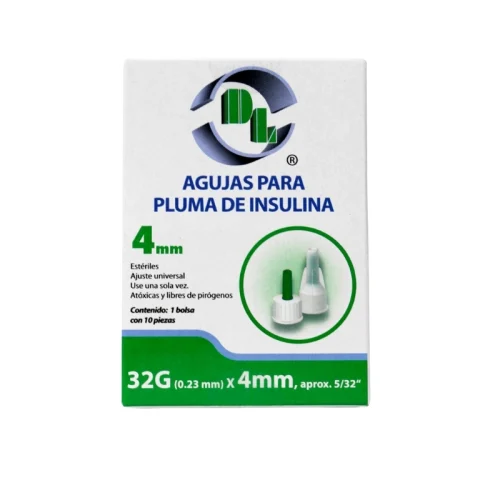 Dl Aguja Para Pluma De Insulina 32G X 4 Mm Con 10 Piezas