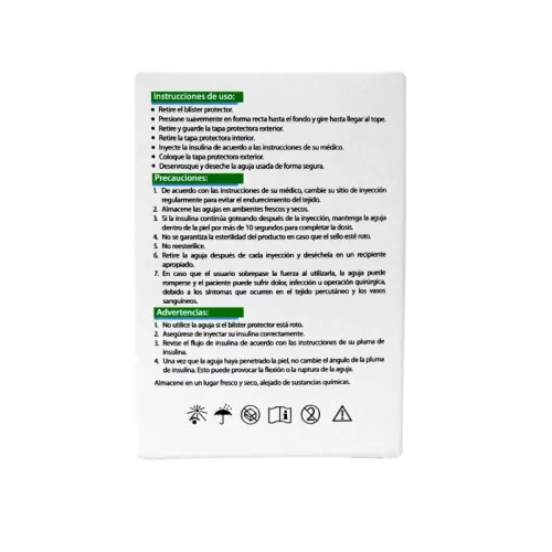 Dl Aguja Para Pluma De Insulina 32G X 4 Mm Con 10 Piezas