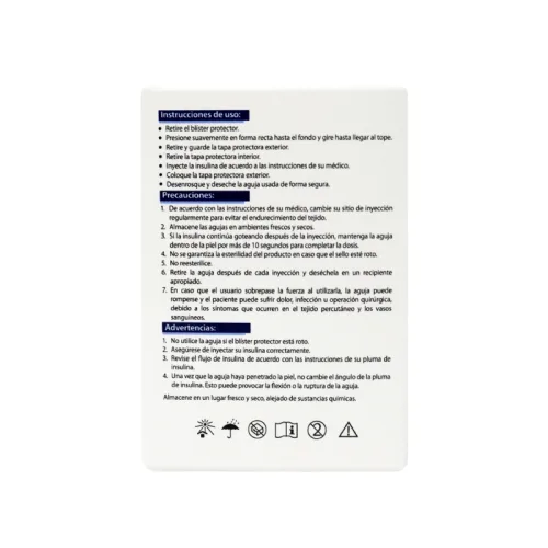 Dl Aguja Para Pluma De Insulina 31G X 8 Mm Con 10 Piezas