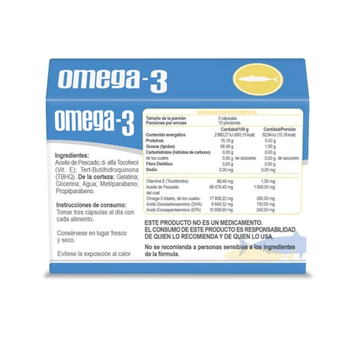 Comprar Omega-3 Suplemento Alimenticio Con 30 Cápsulas