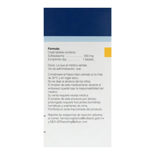 Comprar Azulfidina 500 Mg Con 60 Tabletas