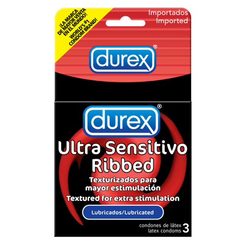 Comprar Durex Love Sex Ultra Sensitivo Ribbed Condones Con 3 Piezas