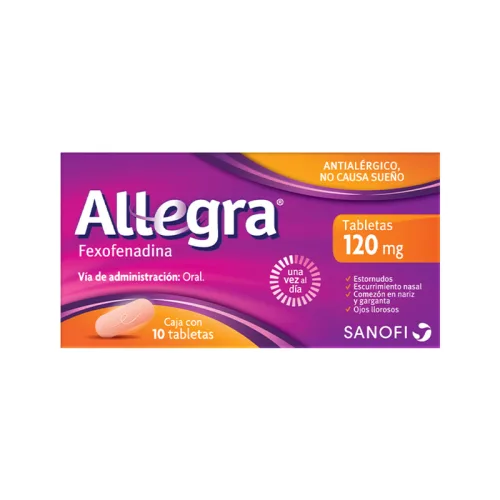 Comprar Allegra 120 Mg Antialérgico Con 10 Tabletas