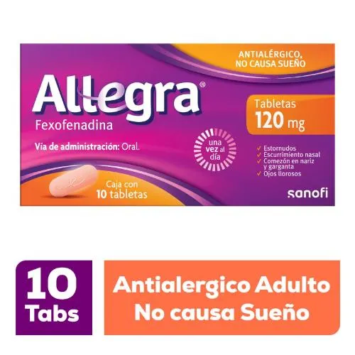 Comprar Allegra 120 Mg Antialérgico Con 10 Tabletas