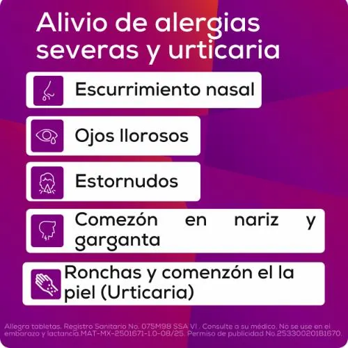Allegra Antihistamínico 10 tabletas x 180 mg
