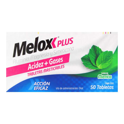 Comprar Melox Plus Sabor Menta Con 50 Tabletas Masticables