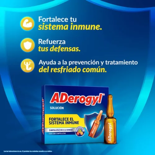 Comprar Aderogyl Vitaminas A, D, C Solución Oral Con 5 Ampolletas