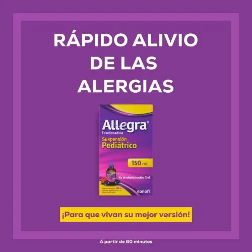 Comprar Allegra 600 Mg Suspensión Pediátrica Antihistamínico 150 ml