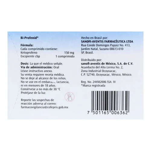 Comprar Bi Profenid 150 Mg Con 20 Comprimidos