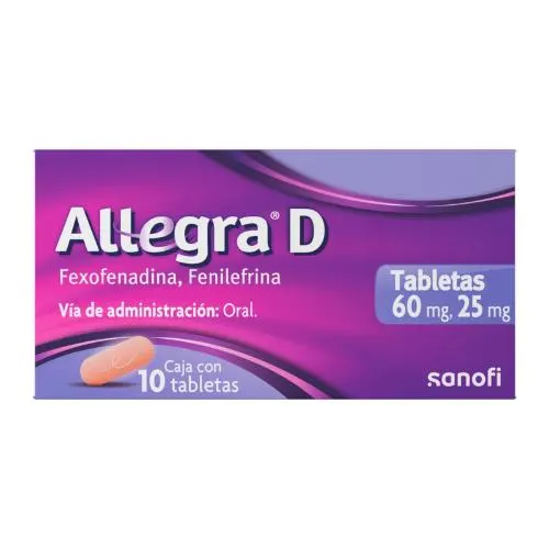 Comprar Allegra D 60/25 Mg Antihistamínico Con 10 tabletas