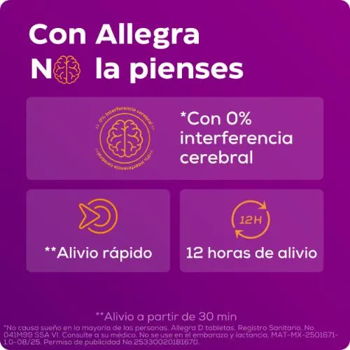 Allegra D Antihistamínico 10 tabletas x 60 mg