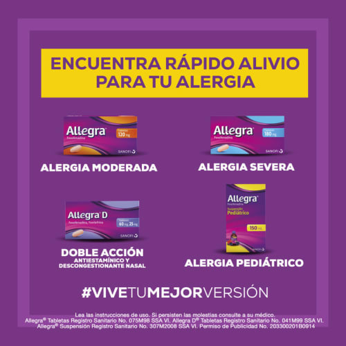 Allegra D Antihistamínico 10 tabletas x 60 mg