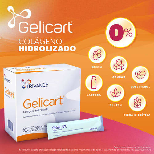 Comprar Gelicart Colágeno Hidrolizado 30 Sobres 10 Gr Pack 2 (Segunda Pieza Al 50% De Descuento)