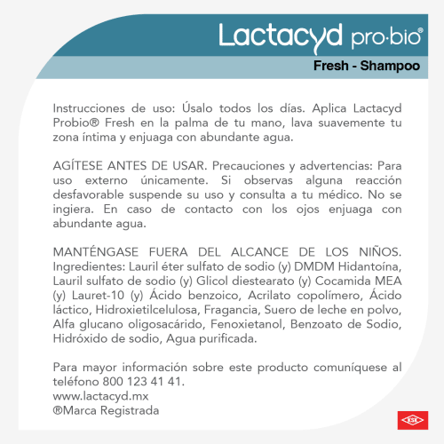 Lactacyd Pro Bio Shampoo Íntimo Fresh 200 Ml