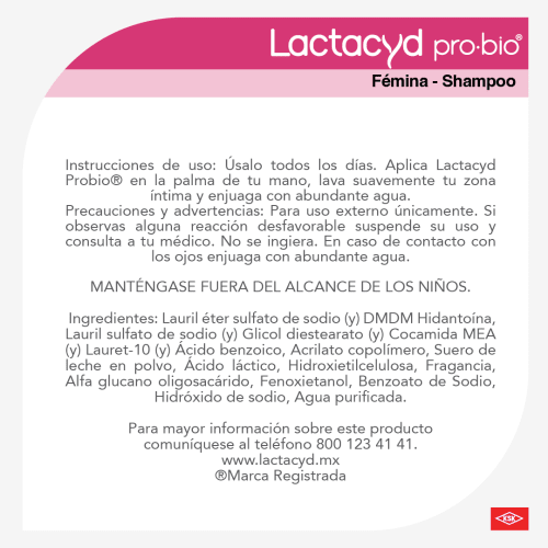 Comprar Lactacyd Pro Bio Shampoo Íntimo Femina 80 Ml