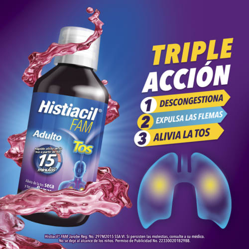 Comprar Histiacil Fam Adulto Jarabe Tos  2/1 G Con 140 ml