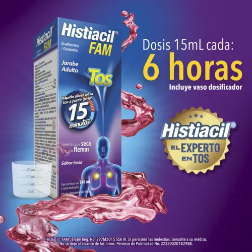 Comprar Histiacil Fam Adulto Jarabe Tos  2/1 G Con 140 ml