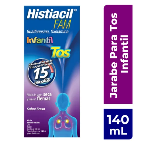 Comprar Histiacil Fam 2/1 G Jarabe Infantil Para Tos Sabor Fresa Con 140 Ml