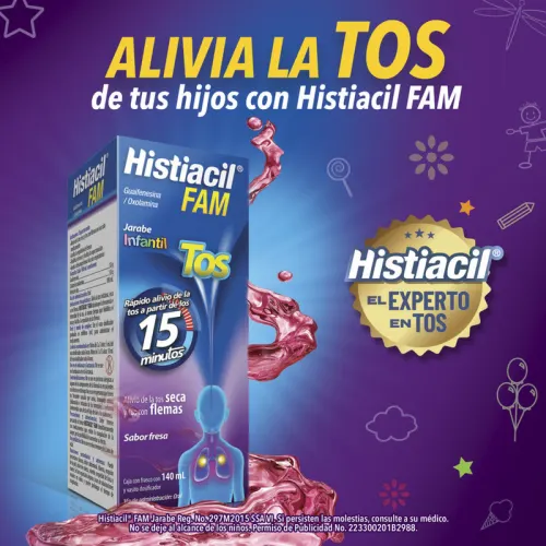 Comprar Histiacil Fam 2/1 G Jarabe Infantil Para Tos Sabor Fresa Con 140 Ml