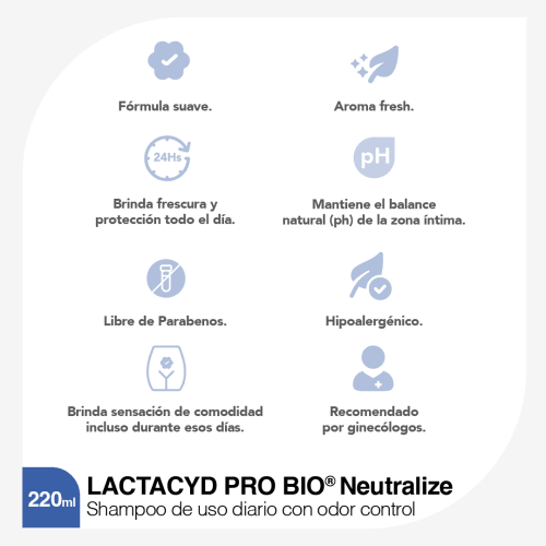 Comprar Lactacyd Pro Bio Shampoo Íntimo Neutralize 220 Ml