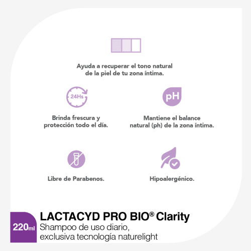 Comprar Lactacyd Pro Bio Shampoo Íntimo Clarity 220 Ml