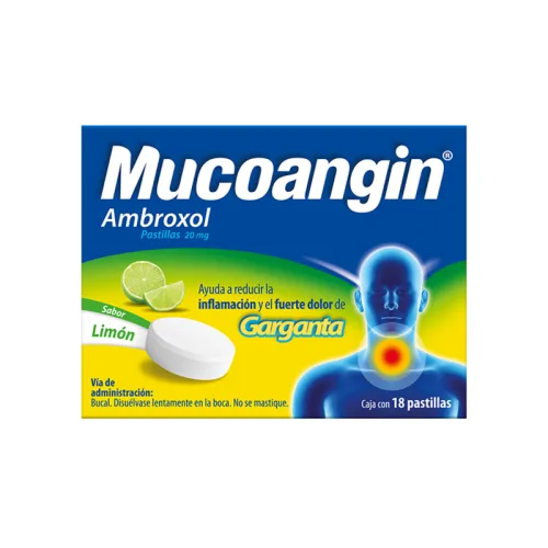 Comprar Mucoangin Limón 20 Mg Con 18 Pastillas