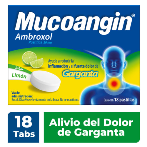 Mucoangin 20 Mg Sabor Limon Con 18 Pastillas