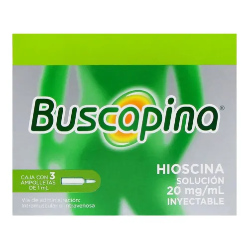 Comprar Buscapina 20 Mg Solución Inyectable Con 3 Ampolletas De 1 Ml