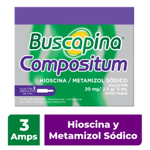 Comprar Buscapina Compositum 20 Mg/2.5 G Solución Inyectable Con 3 Ampolletas