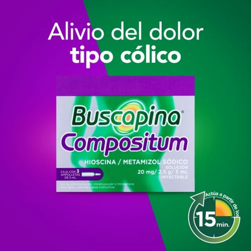 Comprar Buscapina Compositum 20 Mg/2.5 G Solución Inyectable Con 3 Ampolletas