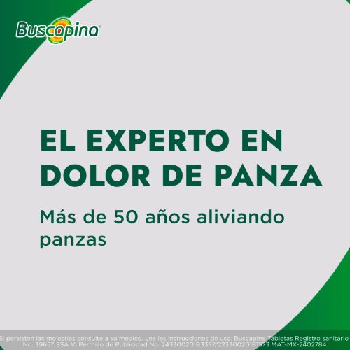 Buscapina 10 Mg Con 24 Tabletas Para Cólicos y Espasmos Abdominales
